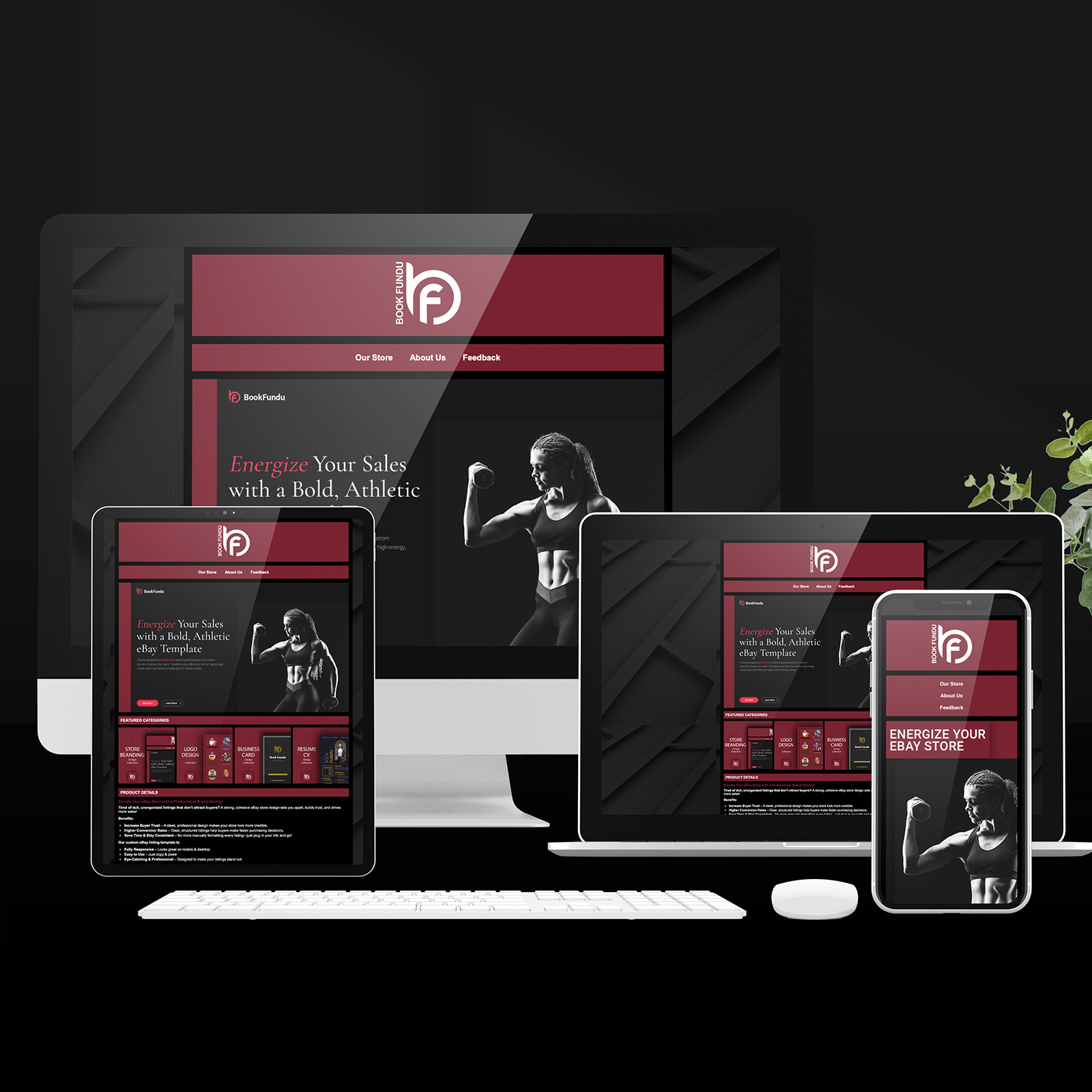 eBay Store Design & Listing Template for Athletes | Sports Equipment & Gym Gear