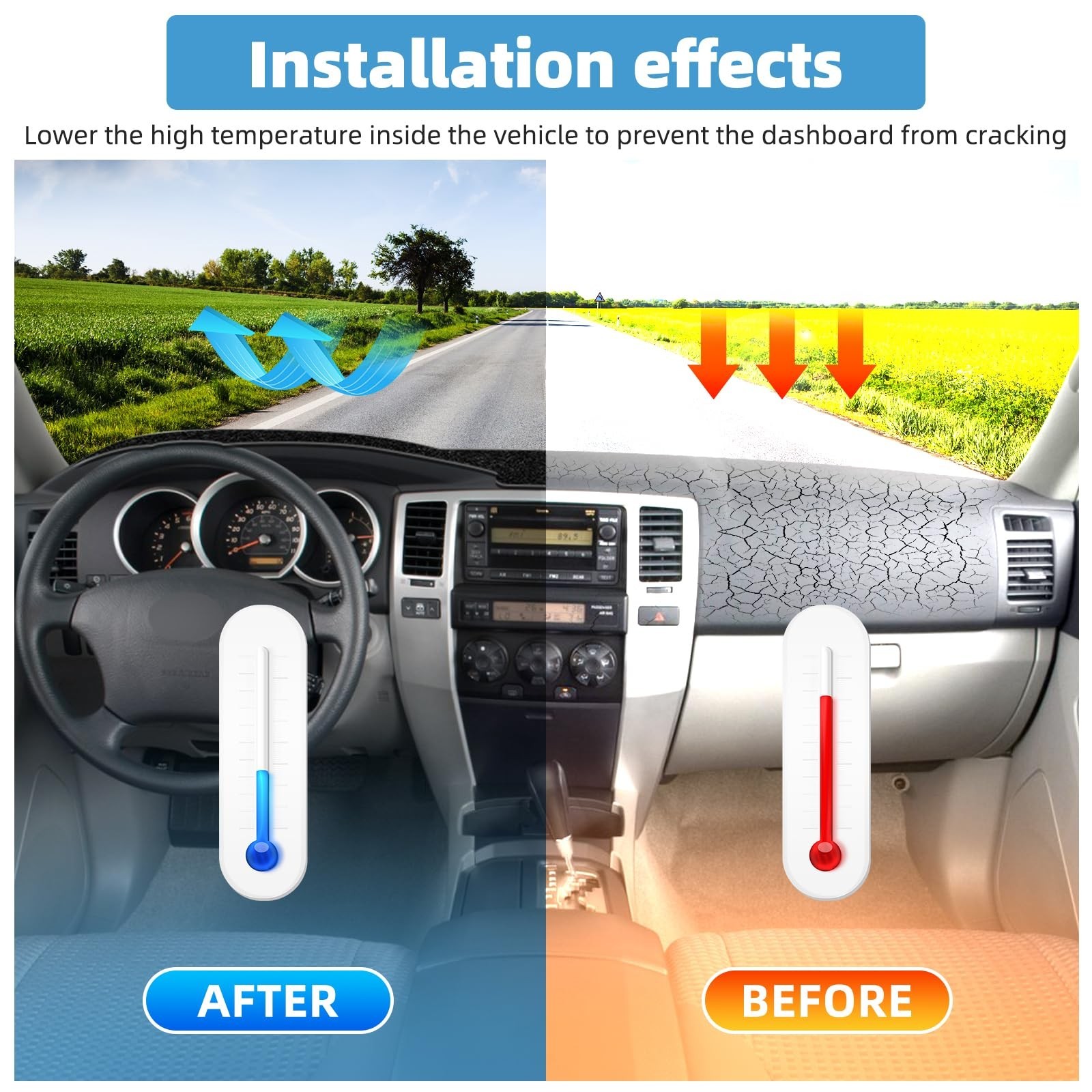 Dash Cover Mat Compatible with Toyota 4Runner 2003-2009 Non-Slip Dashboard Co…