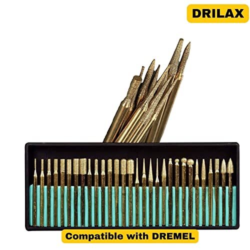 Diamond Drill Bit Burr Set Titanium Coated Bur Including 1mm 2mm 3mm Compatible