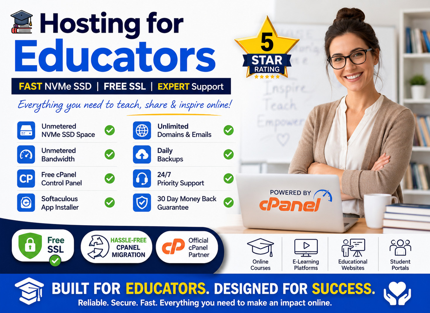 Hosting for Educators – 📘Lightning-Fast SSD, SSL, 24/7 Best Help | $14.99/Year!