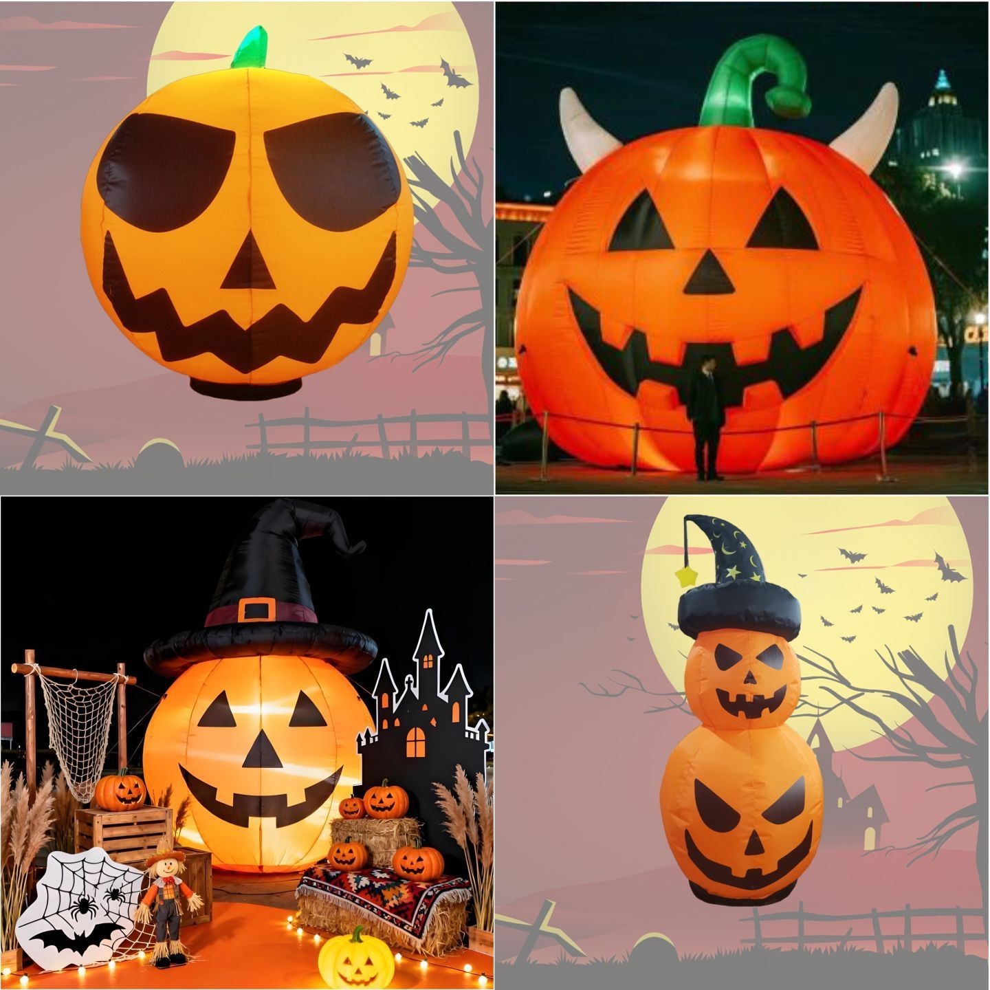 Custom Halloween Inflatable Eyeball Pumpkin and Arch