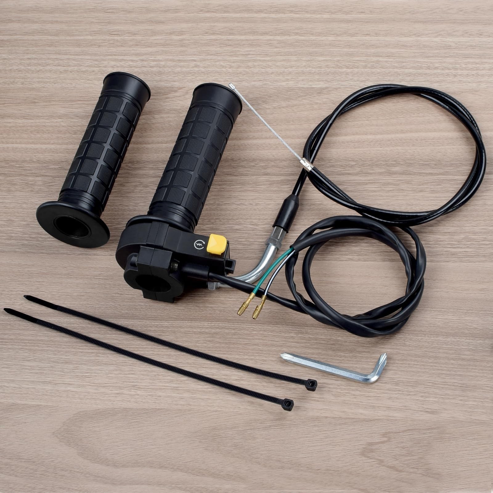 Throttle Cable Assembly Twist Throttle Handle Grip Kit for 7/8″ 22mm Handleba…