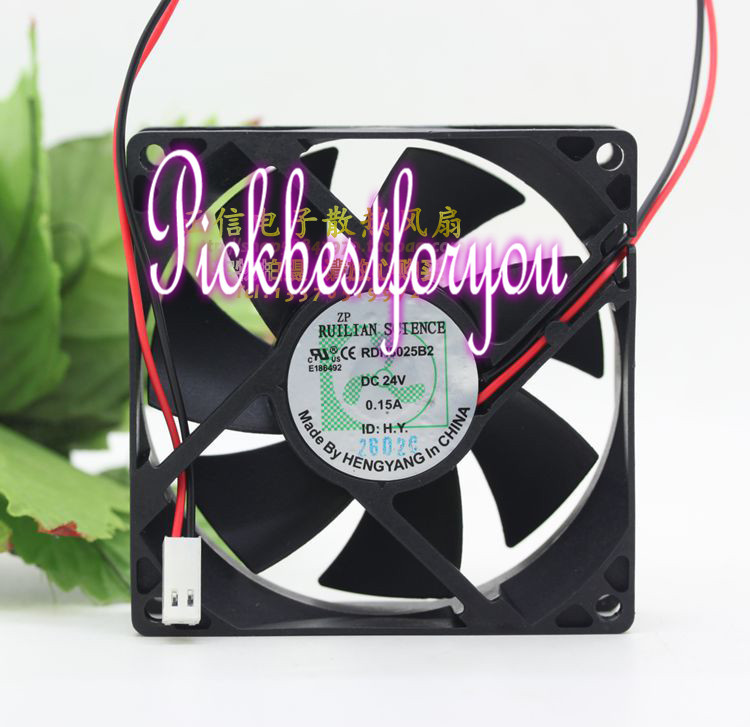 RUILIAN RDH8025B2 DC24V 0.15A 80*80*25MM 2wire Mute Chassis cooling fan #M46A QL