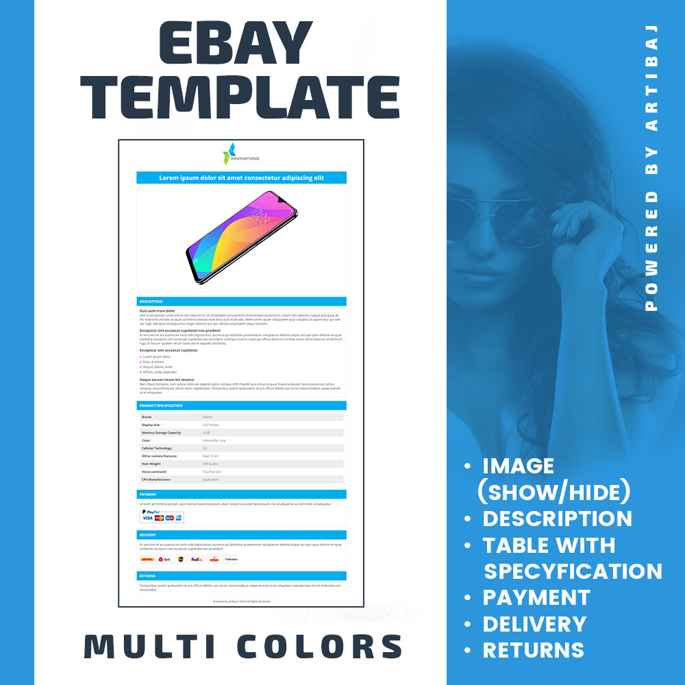 eBay Template/Auction Template Responsive 2020 [tagbot, baselinker]