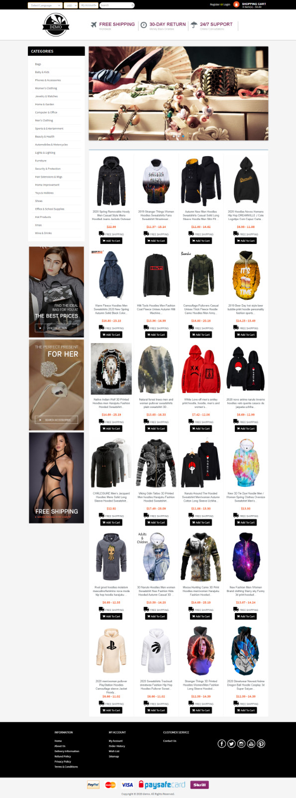 Fully Automated Dropshipping website with 70,000 products + FREE Hosting