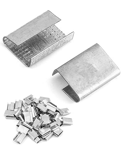 500 QWORK Metal Seals for 5/8 inch Steel Strapping Packaging Pallet Banding Clip