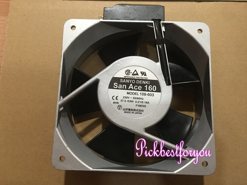 SANYO 109-603 AC230V 37.5W/33W 0.21A/0.16A 160*50mm Aluminum frame fan #M396B QL