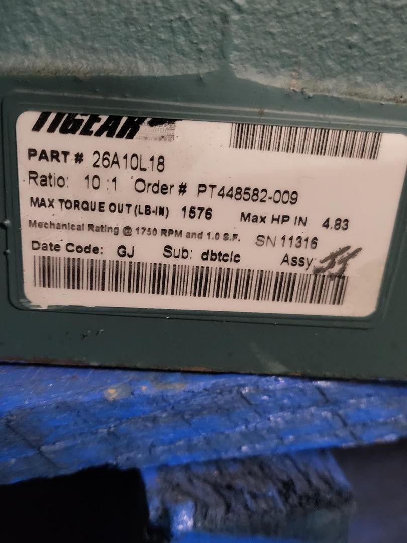 TIGEAR-2 Right Angle Worm Gear Reducer 26Q10L18 / 2.63 in Center Distance 180TC