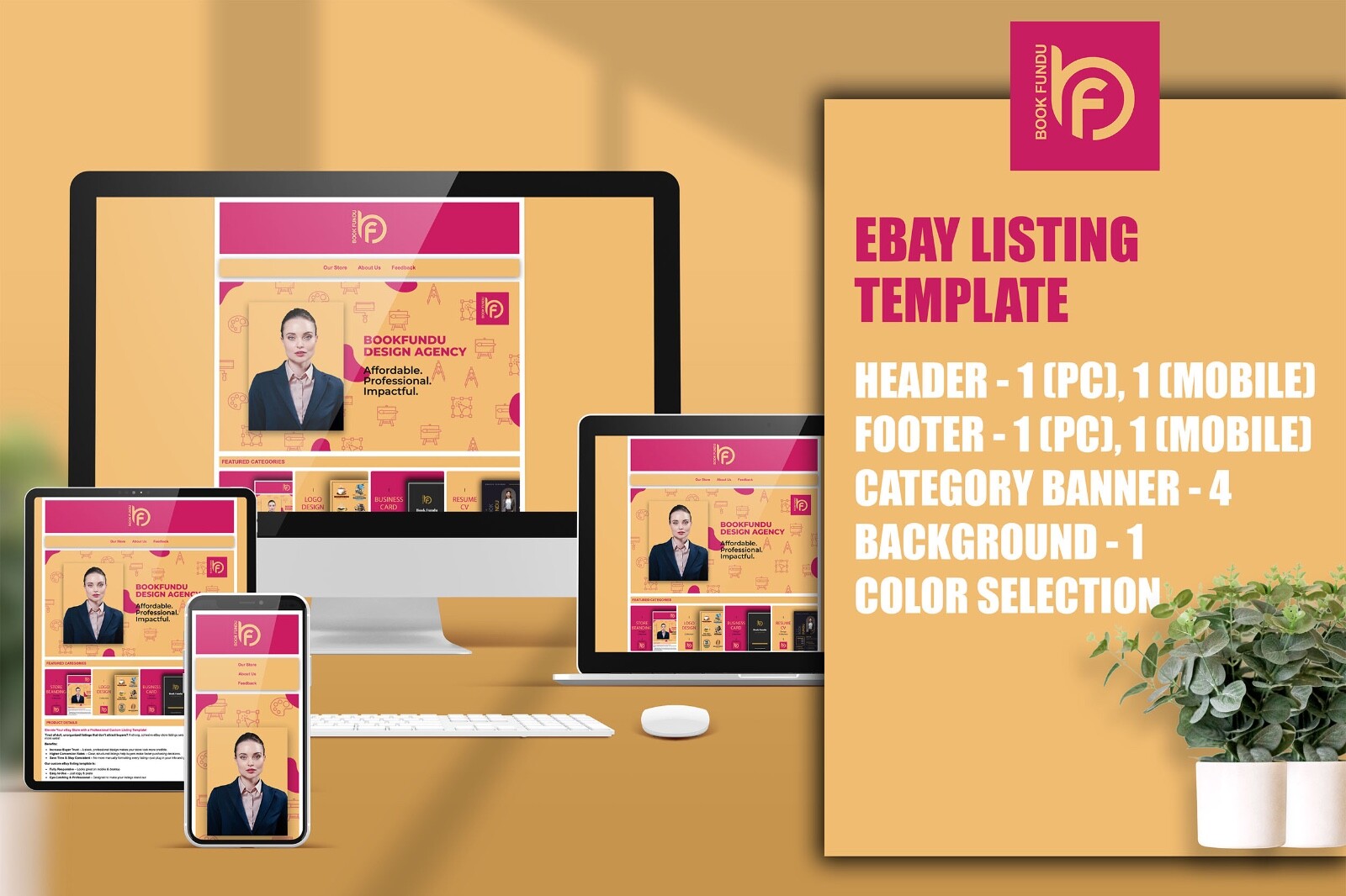 Luxury Pink eBay Auction Listing Template | Eye-Catching & Customizable – 2025