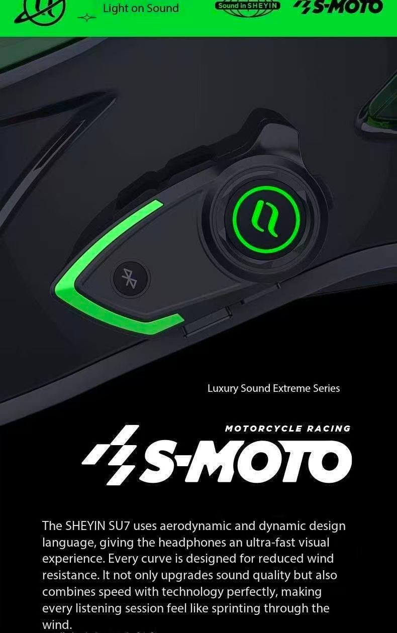 SHEYIN SU7 motorcycle helmet Bluetooth headphones noise waterproof riding