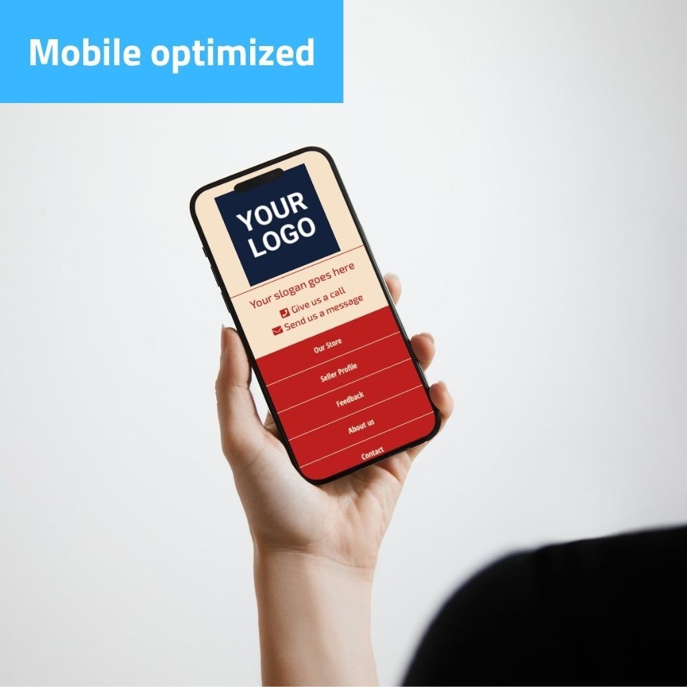 eBay Template – Responsive Simple – Mobile Optimized + Editor | beige red