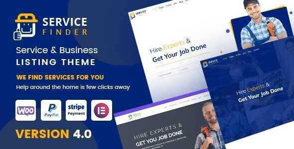 Service Finder – Provider and Business Listing WordPress Theme + Updates WP