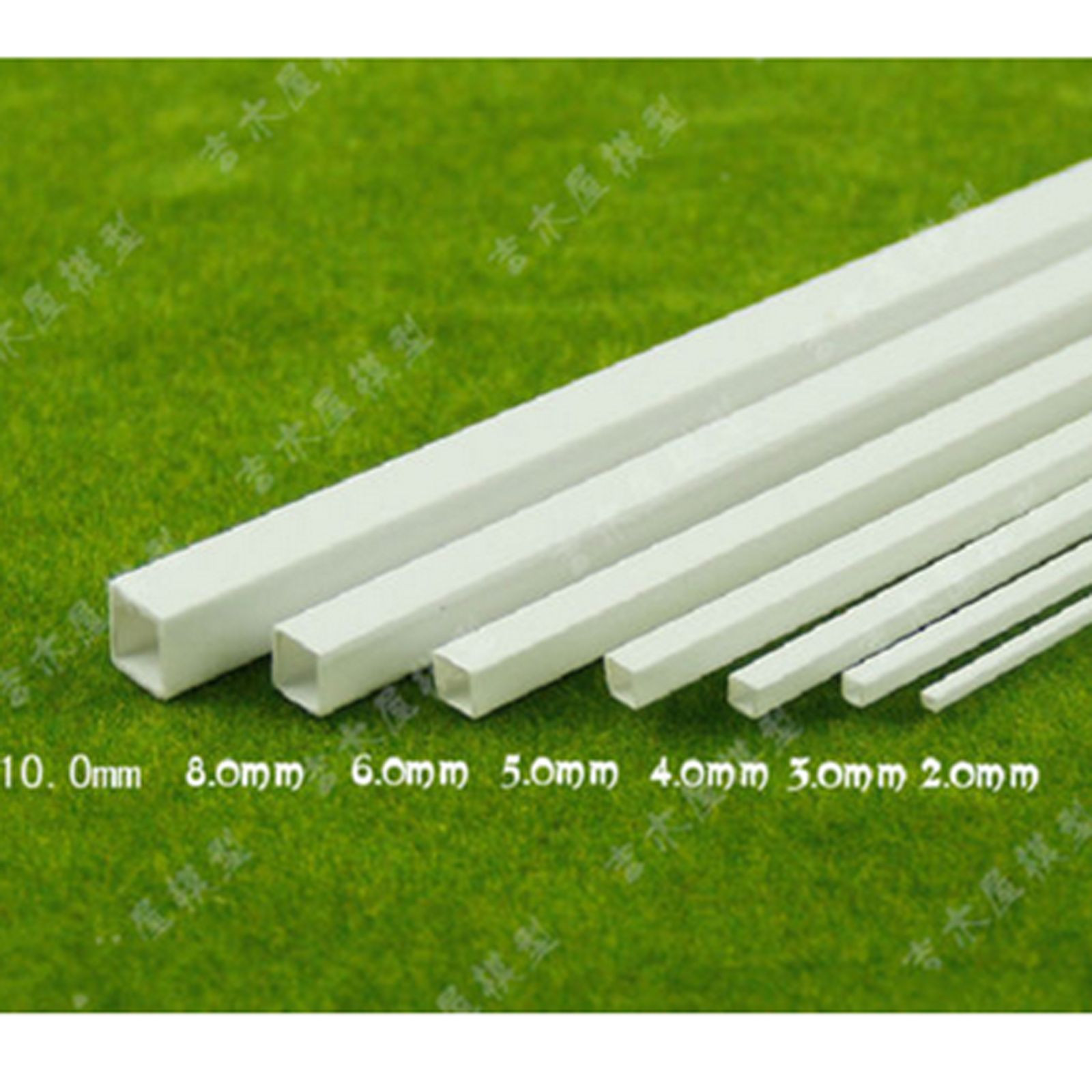10 pcs ABS Styrene Plastic Rectangular Tube Pipe Width 10mmX250mm White #B49 GY