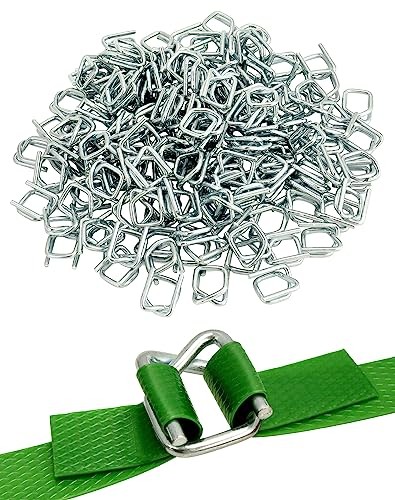 200 Pack Metal Wire Buckles 1/2 inch for Polypropylene Strapping Silver QWORK