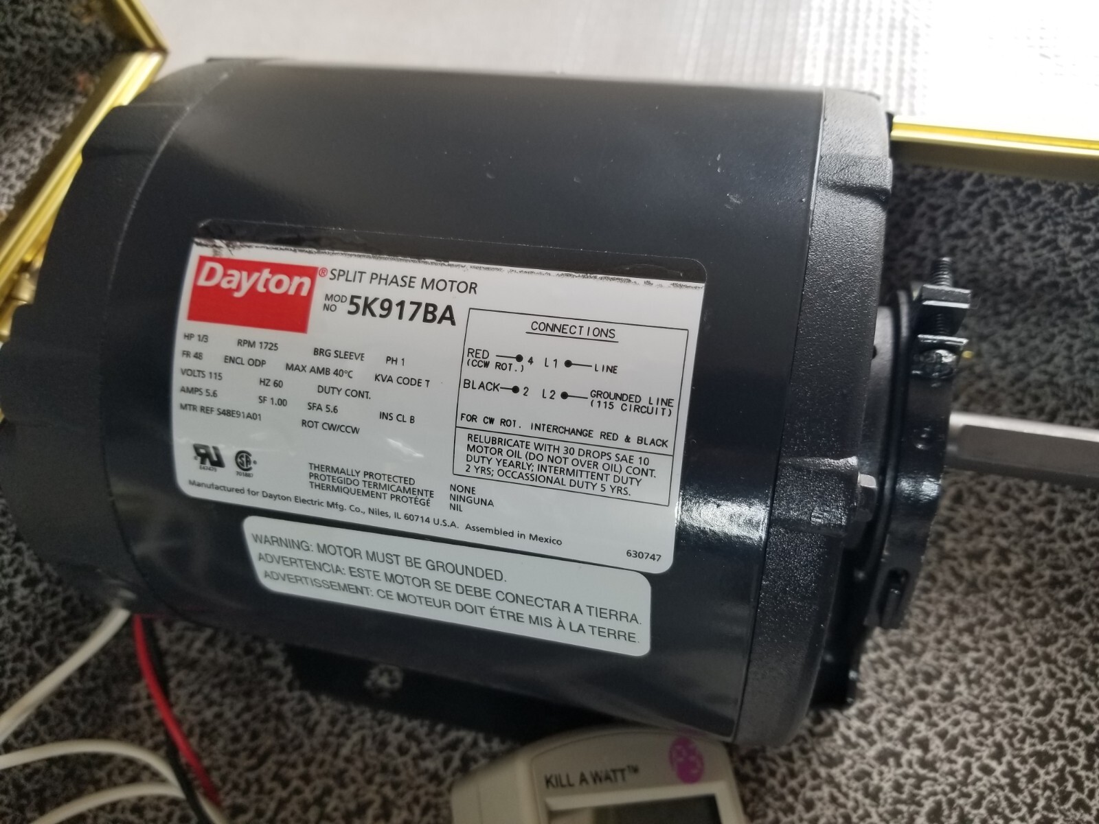 Kvar Demo Energy Savings Electricity Power Saver, TESTED 1/3 Hp Motor