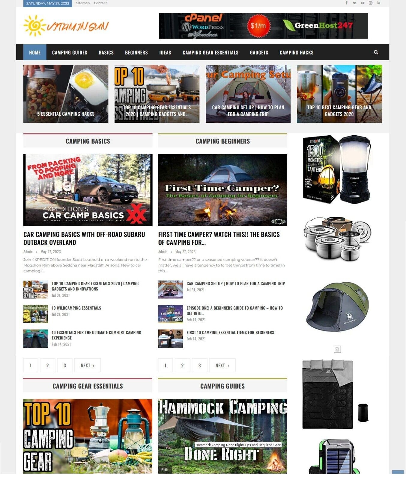 Camping Guides and Tips Website, Make Money with Affiliates, Ads + Auto Pilot