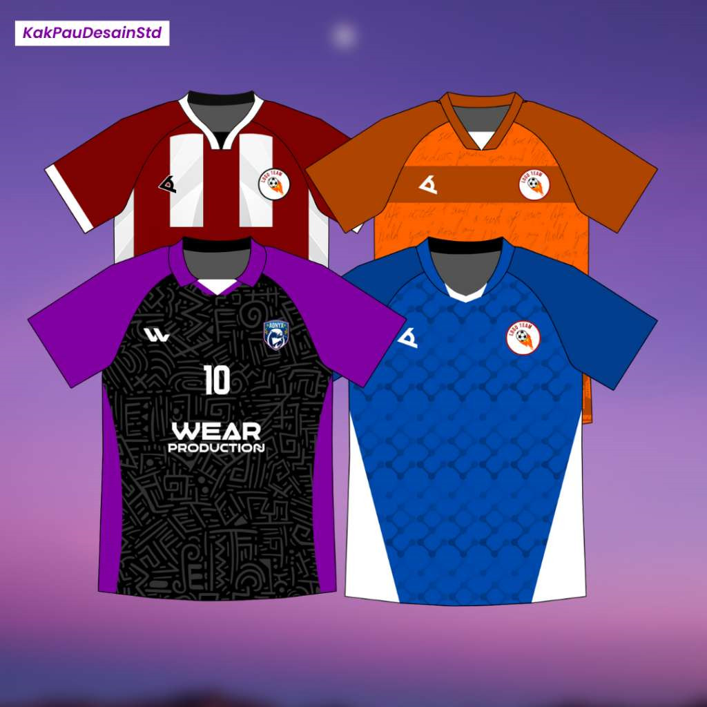 Bundle Editable Mockup Jersey Soccer Templates on Canva