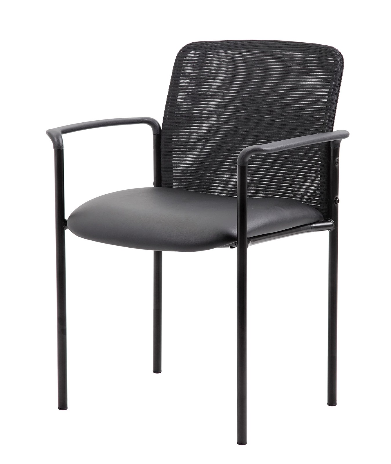 Boss Office Products Caressoft and Mesh Guest Chair in Black