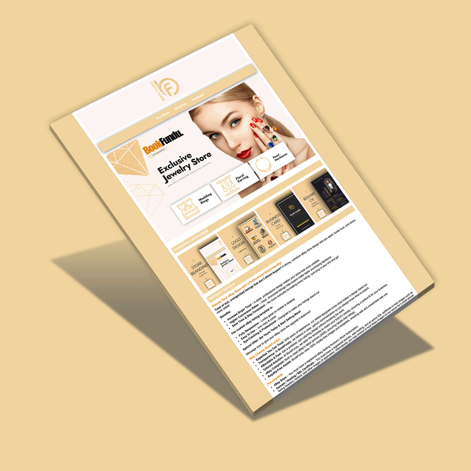 Custom Stylish Jewelry Store HTML eBay Listing Template – Increase Sales! 2025
