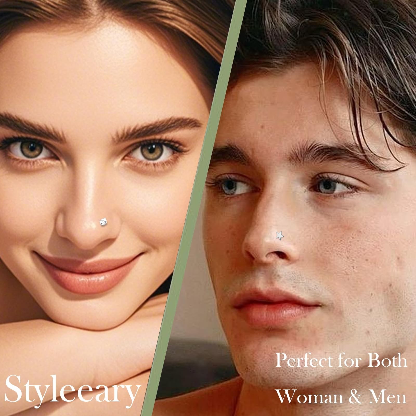 12PCS Hypoallergenic 14K Gold Plated 18G Nose Rings Studs Set for Women Men:3…