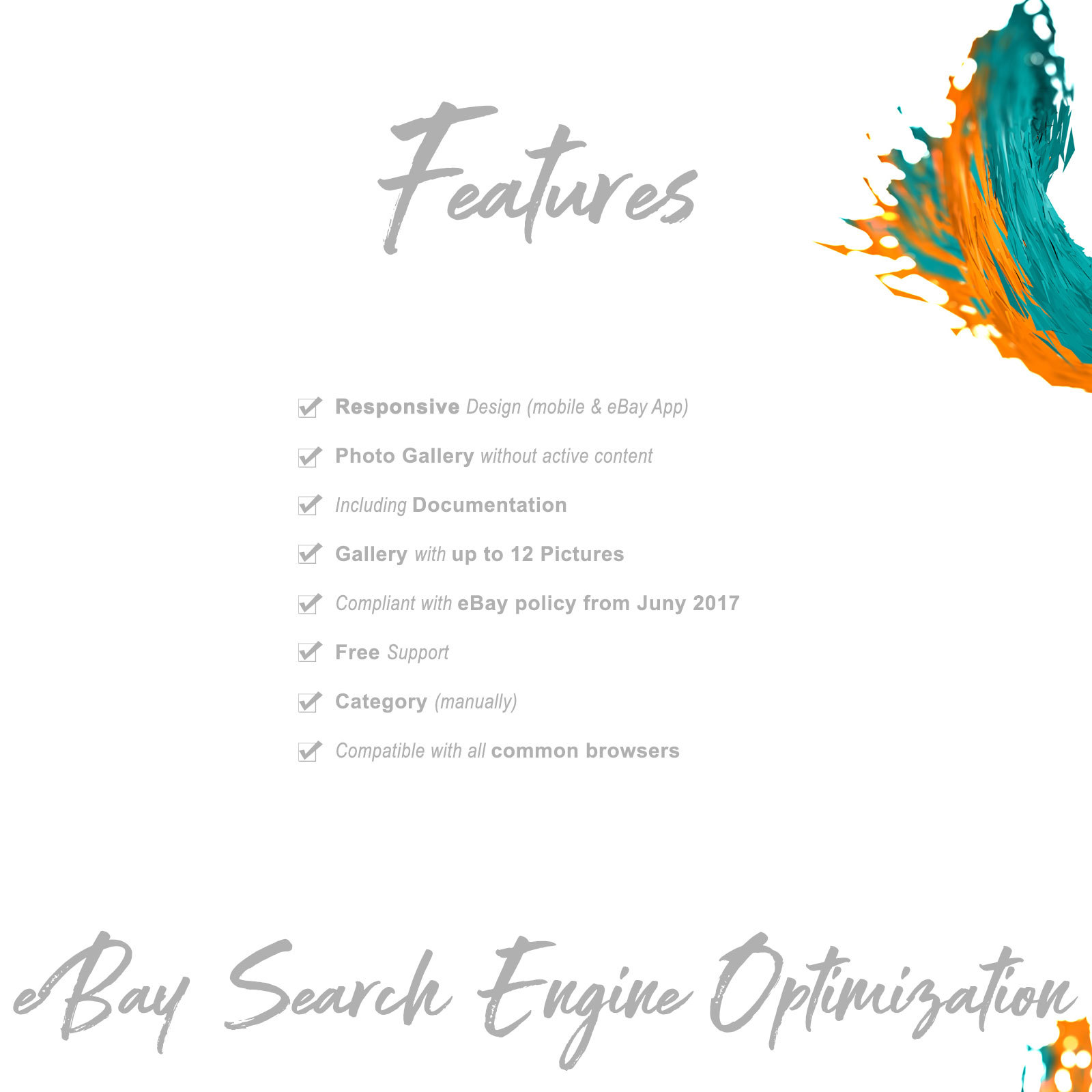 Professional Ebay Store Listing Template Package Full Dynamic FREE LOGO & BANNER