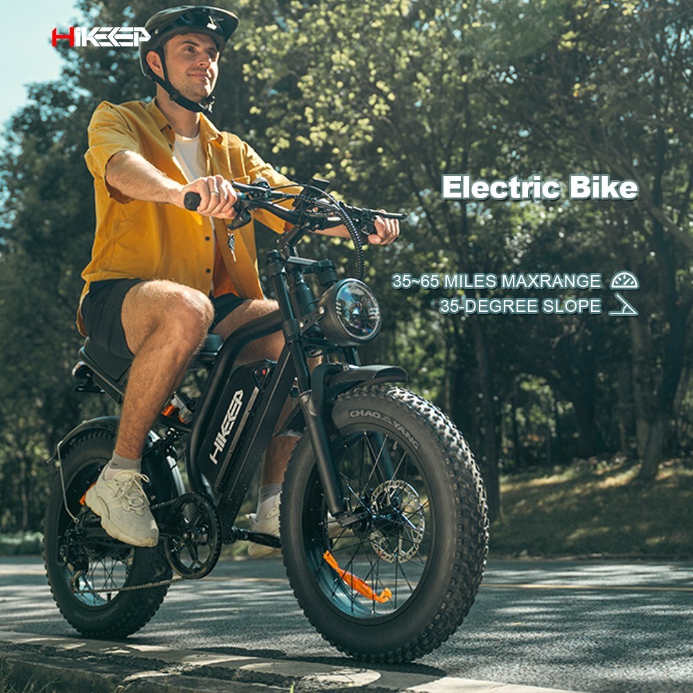 Hikeep ebike 20″ Fat Tires Mountain Electric Bicycle for Adults 1000W 48V 28 MPH