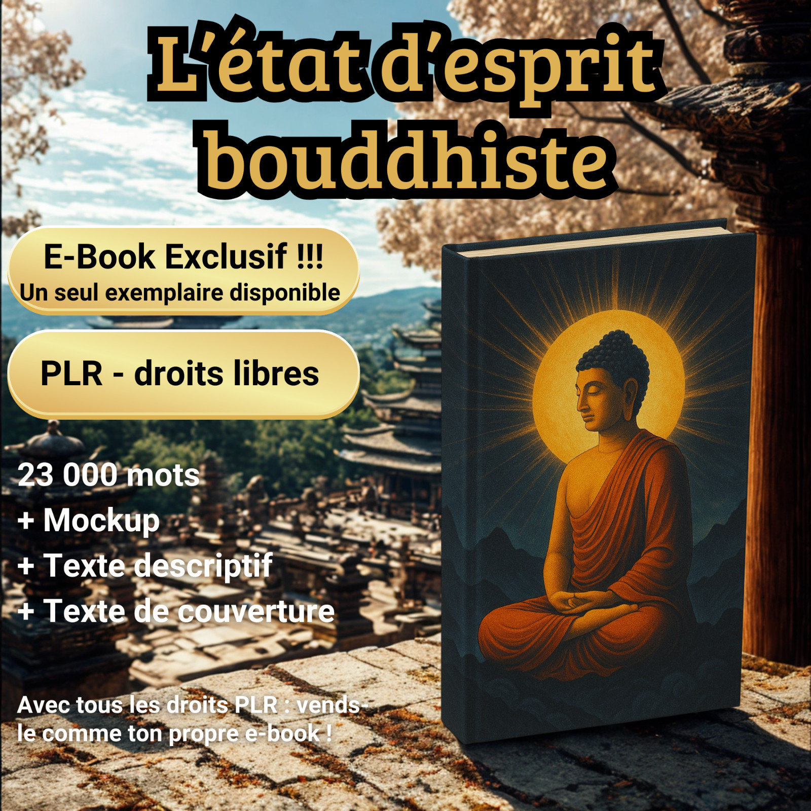 L’état d’esprit bouddhiste 23k mots e-book PLR exclusif