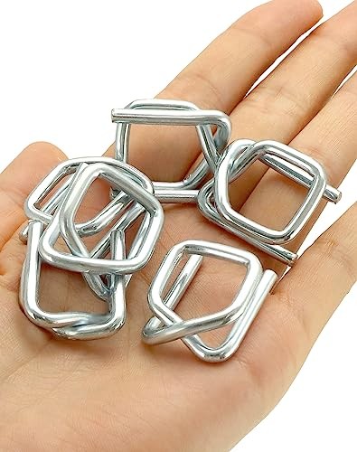 200 Pack Metal Wire Buckles 1/2 inch for Polypropylene Strapping Silver QWORK