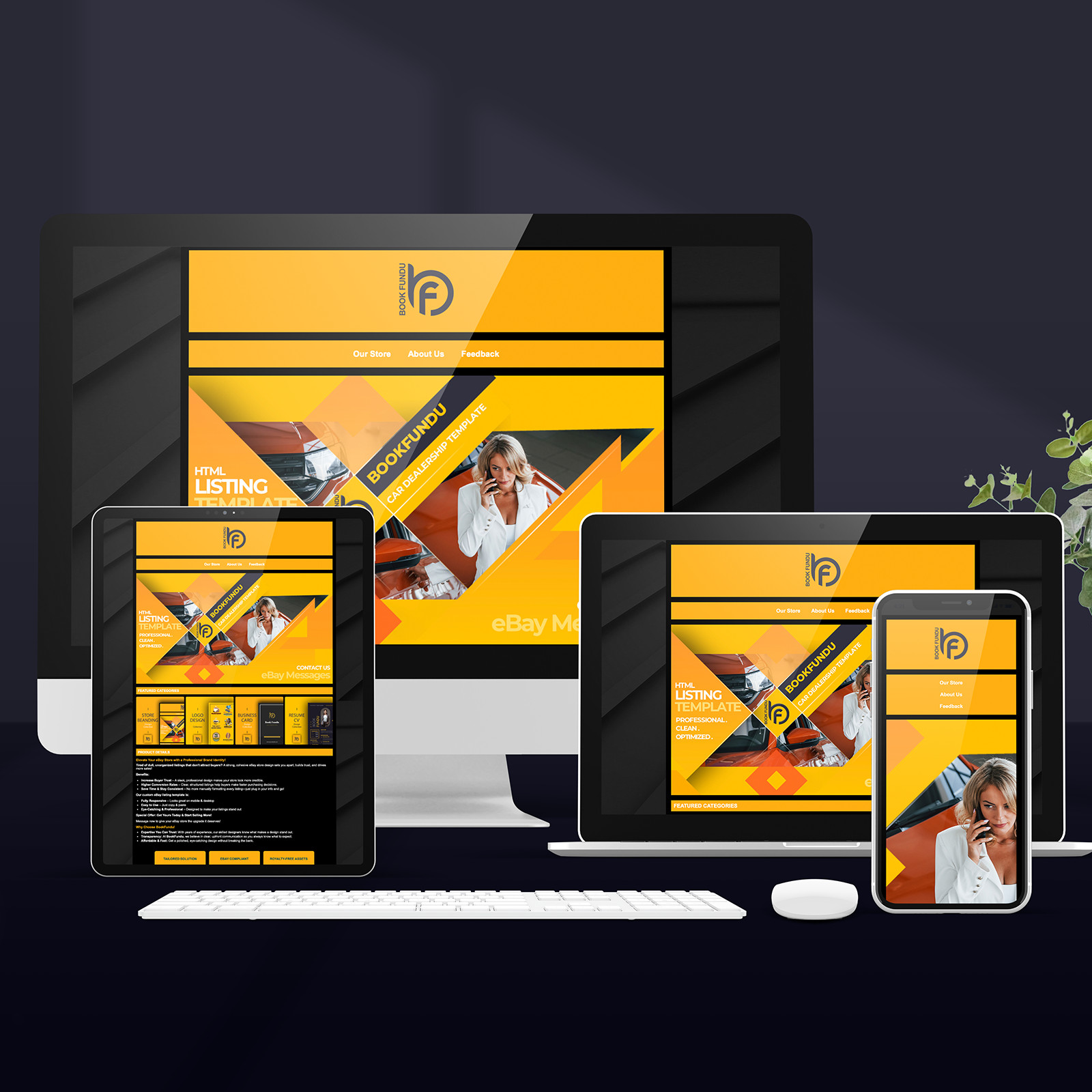 Custom HTML eBay Listing Templates | Dark – Sleek, Fast & High-Converting