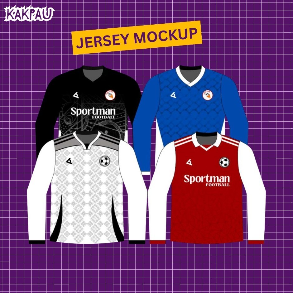 Bundle Editable Mockup Jersey Soccer Templates on Canva