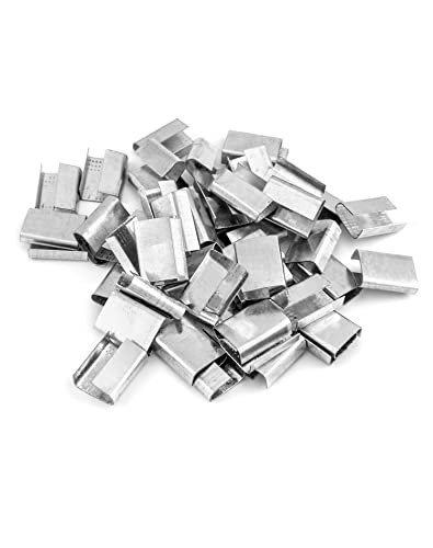 500 QWORK Metal Seals for 5/8 inch Steel Strapping Packaging Pallet Banding Clip