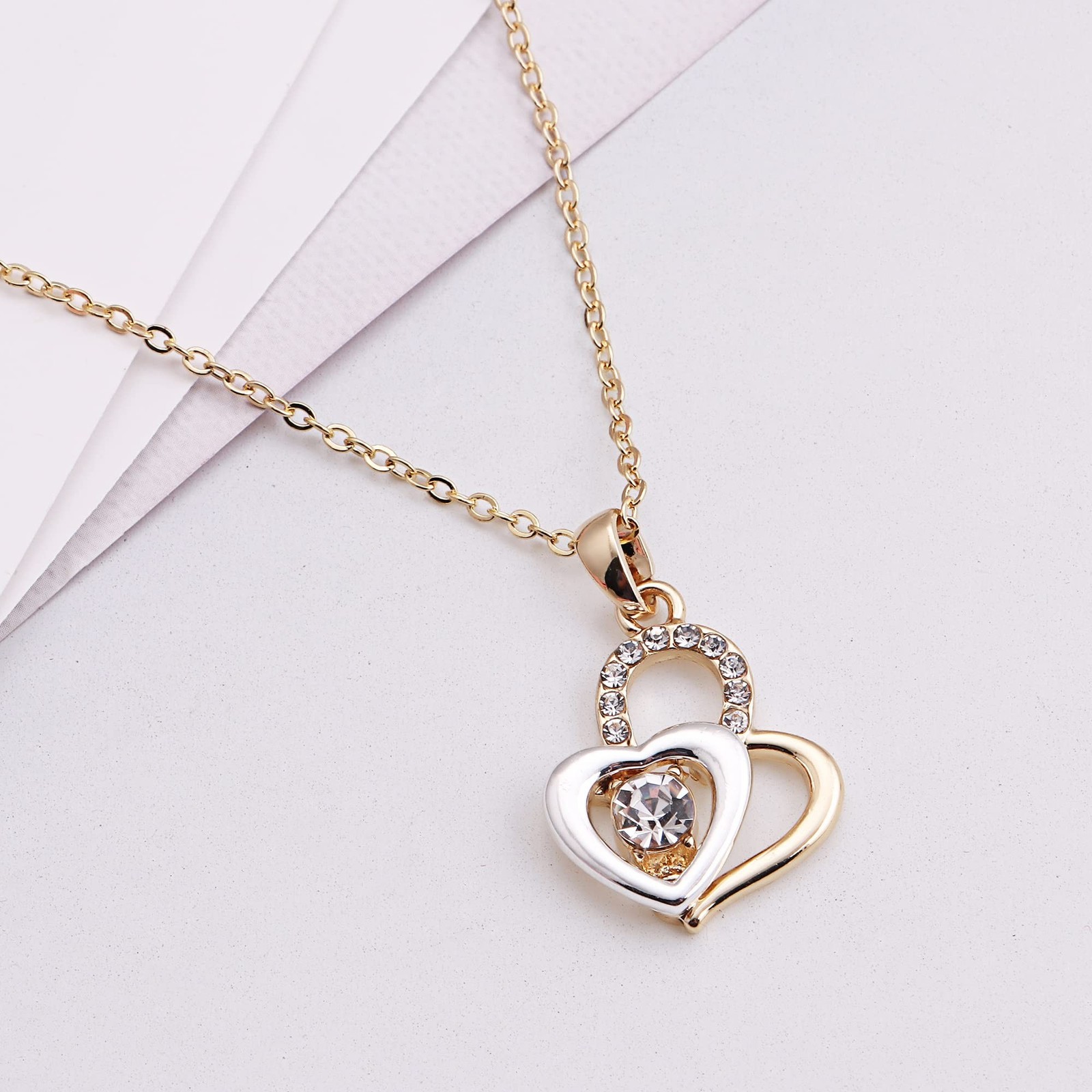 Love Heart Bridesmaid Jewelry Set for Women 1-4-6-8 Sets 18K Gold & Rose Gold…