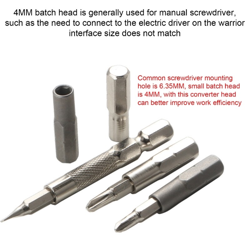 Practical Bit Adapters 1/4Inch to 4mm Converter for Easy Tool Compatibility 6PCS