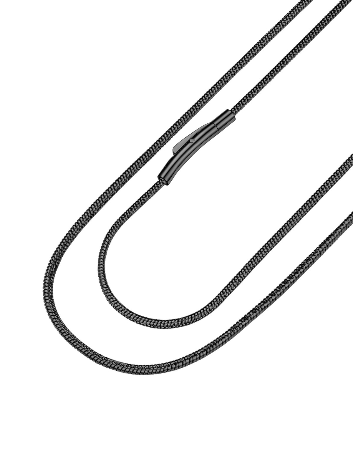 PROSTEEL 3mm/6mm Rope Chain Necklace for Men, Black/Gold Plated Mens Chain Ne…