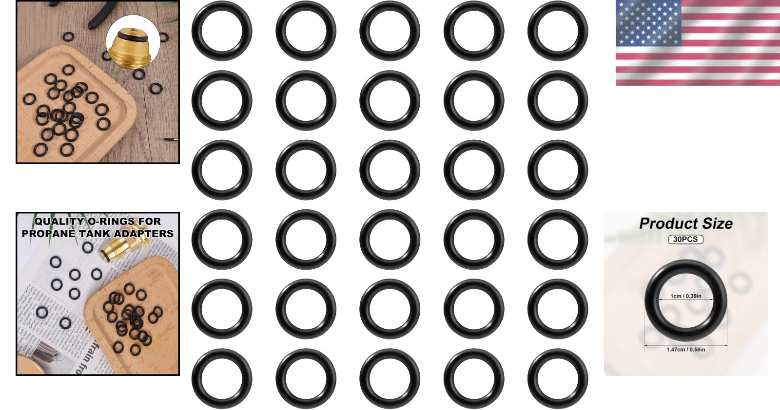 30Pcs Propane O-Rings for Soft Nose POL Seal Fittings, Rubber Leak-Proof Sealing