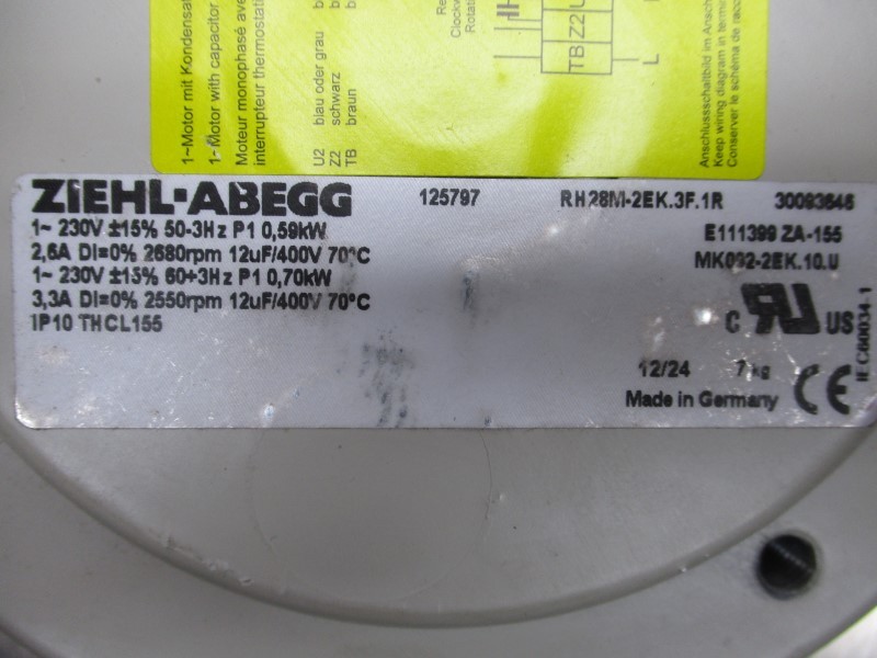 ZIEHL-ABEGG RH28M-2EK.3F.1R 400V 2.6A NSMP