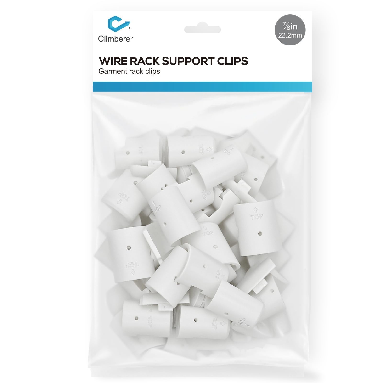 20 Pairs of 7/8-Inch（22.2mm） Wire Shelf Clips for Metal Shelving &