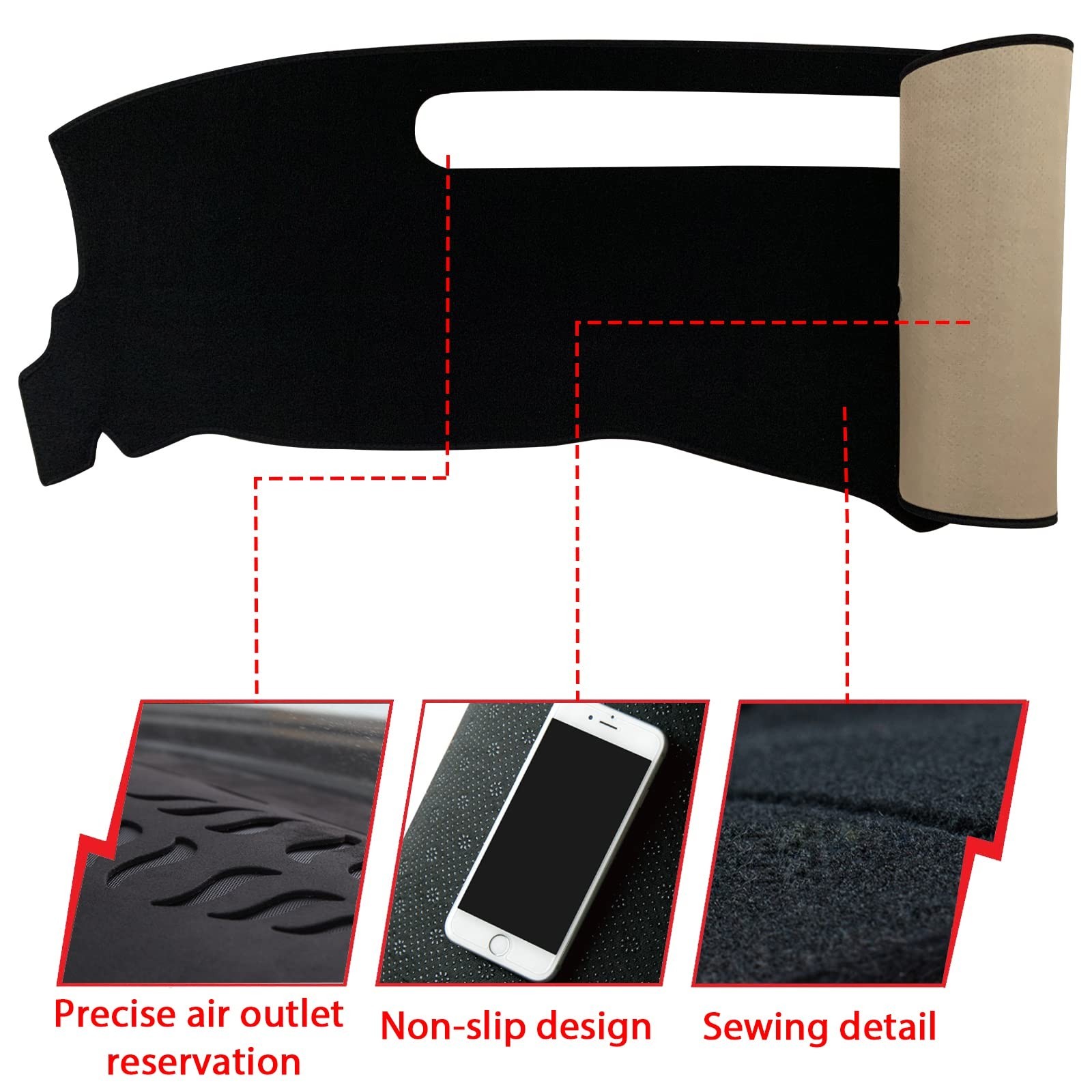 Dashboard Dash Board Cover Mat Pad Carpet Non-Slip Custom Compatible with Che…